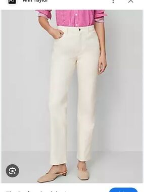 Ann Taylor womens straight cream colorJeans